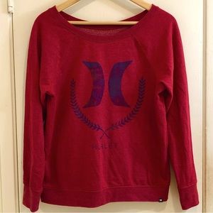 Hurley Scoop Neck H Sweatshirt Wheat Grains Burgundy/Purple Size Medium.